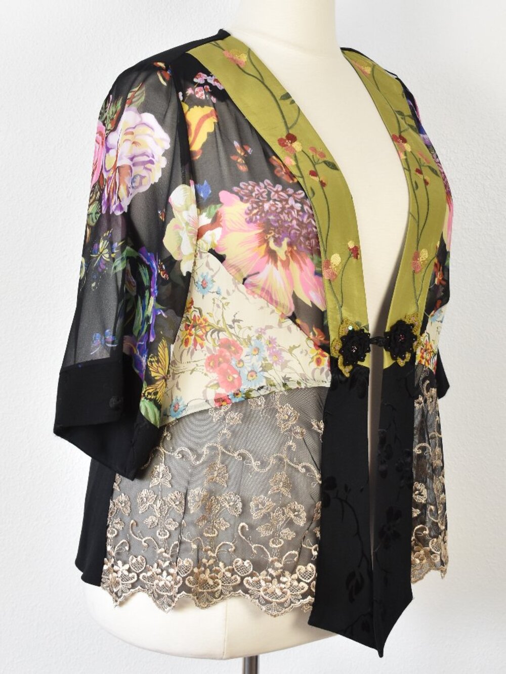Spencer Alexis Floral Lace Kimono Cardigan Jacket - 1X - Picture 8 of 9